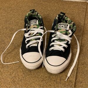 Converse Chuck Taylor All Star Street Mid Black Khaki Camo Kids Shoes Sneakers